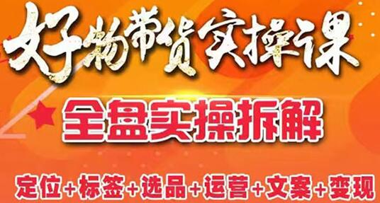 抖音好物带货实操课：全盘拆解抖音好物带货号全套流程打法-蜗牛学社