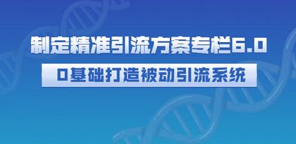 制定精准引流方案专栏6.0：0基础打造被动引流系统（价值1380元）-蜗牛学社