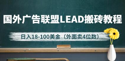 外面卖4位数的国外广告联盟LEAD搬砖教程，日入18-100美金（教程+软件）-蜗牛学社