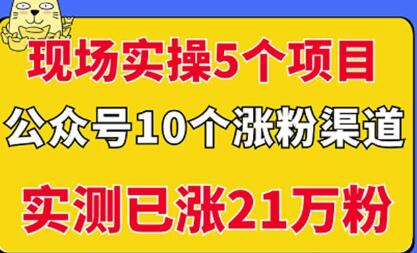 现场实操5个公众号项目，10个涨粉渠道，实测已涨21万粉！-蜗牛学社