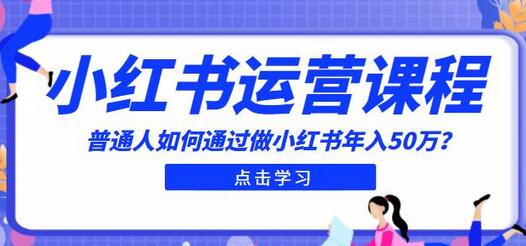 最适合普通人的小红书入门课程：普通人如何通过做小红书年入50万-蜗牛学社