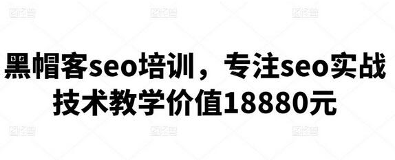 黑帽客seo培训，专注seo实战技术教学价值18880元-蜗牛学社