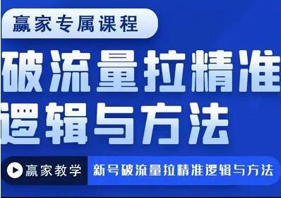 赢家新号破流量拉精准逻辑与方法，引爆直播间，10w-20w场观正价玩法-蜗牛学社