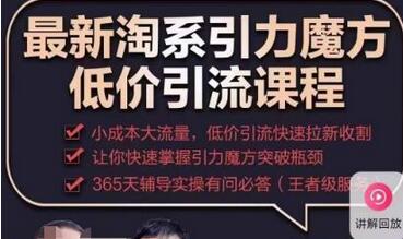 最新淘系引力魔方低价引流课程，小成本大流量，低价引流快速拉新收割-鲤鱼笔记