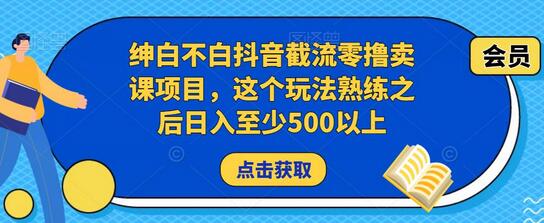 绅白不白抖音截流零撸卖课项目，这个玩法熟练之后日入至少500以上-鲤鱼笔记