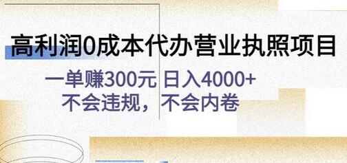 高利润0成本代办YYZZ项目：一单赚300元日入4000+不会违规，不会内卷-鲤鱼笔记