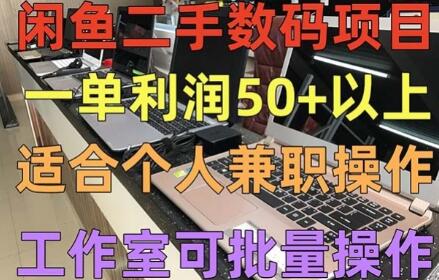 闲鱼二手数码项目，个人副业低保收入一单50+以上，工作室批量放大操作-鲤鱼笔记