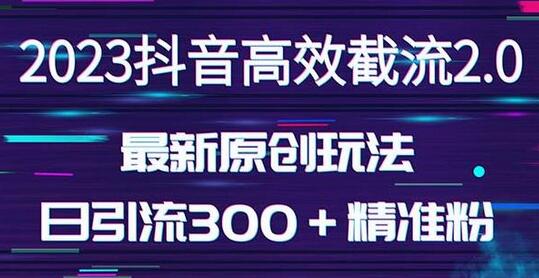 日引300＋创业粉，独家抖音高效截流2.0玩法（价值1280）-蜗牛学社