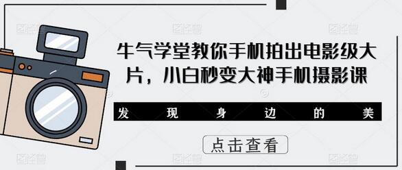 牛气学堂教你手机拍出电影级大片，小白秒变大神手机摄影课-鲤鱼笔记