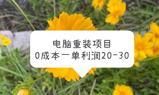 电脑系统重装项目，0成本一单利润20-30-鲤鱼笔记