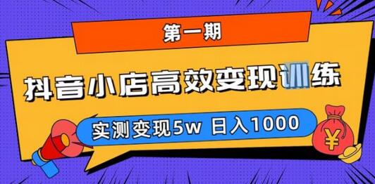 抖音小店高效变现训练营（第一期）,实测变现5w，日入1000【揭秘】-鲤鱼笔记