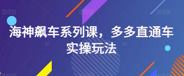 海神飙车系列课，多多直通车实操玩法-鲤鱼笔记