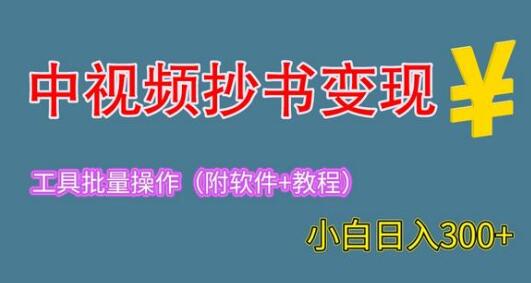 2023中视频抄书变现（附工具+教程），一天300+，特别适合新手操作的副业-鲤鱼笔记