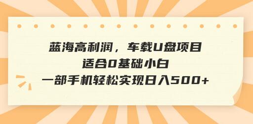 蓝海高利润，车载U盘项目，适合0基础小白，一部手机轻松实现日入500+-鲤鱼笔记