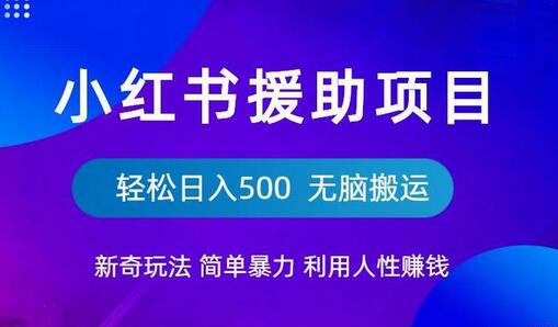 小红书援助项目新奇玩法，简单暴力，无脑搬运轻松日入500-鲤鱼笔记