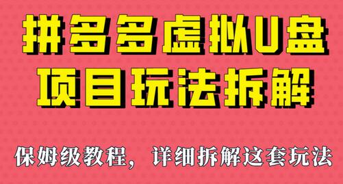 拼多多虚拟U盘项目，保姆级拆解，可多店操作，一天1000左右！-蜗牛学社