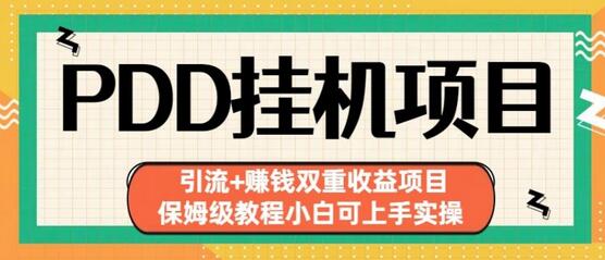 拼多多挂机项目引流+赚钱双重收益项目(保姆级教程小白可上手实操)-鲤鱼笔记