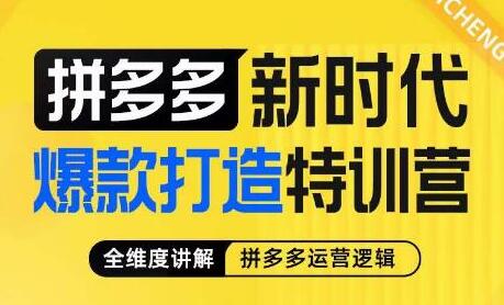 玺承·拼多多新时代爆款打造特训营，全维度讲解拼多多运营逻辑-蜗牛学社