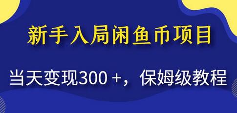 新手入局闲鱼币项目，当天变现300+，保姆级教程-鲤鱼笔记