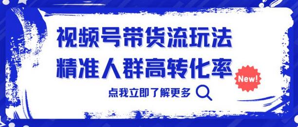 视频号带货流玩法，精准人群高转化率，0基础也可以上手-蜗牛学社