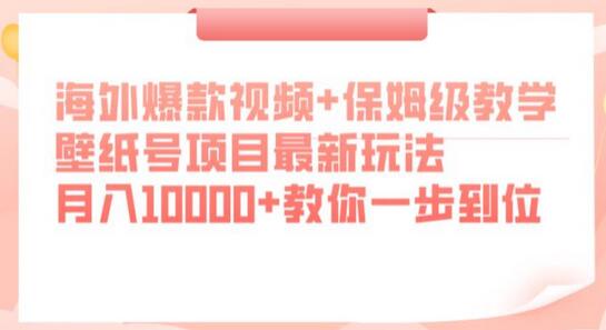 海外爆款视频+保姆级教学，壁纸号项目最新玩法，月入10000+教你一步到位-蜗牛学社