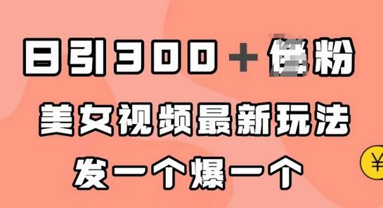 日引300＋男粉，美女视频最新玩法，发一个爆一个-鲤鱼笔记