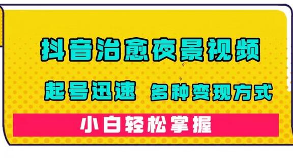 抖音治愈系夜景视频，起号迅速，多种变现方式，小白轻松掌握（附120G素材）-鲤鱼笔记