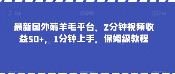 最新国外薅羊毛平台，2分钟视频收益50+，1分钟上手，保姆级教程-鲤鱼笔记