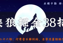 侠狼掘金38招第26招付费音乐解析站，自带流量捆绑变现【视频课程】-蜗牛学社