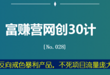 富赚营网创30计028：反向戒色暴利产品，不死项目流量庞大-蜗牛学社