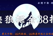 侠狼掘金38招第30招QQ代卦站，QQ快速升级小众项目-蜗牛学社