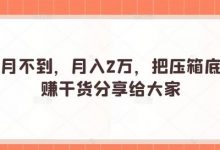 一个月不到，月入2万，把压箱底的躺赚干货分享给大家-蜗牛学社