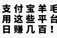 薅支付宝羊毛，利用这些平台操作日赚几百！【视频教程】-蜗牛学社