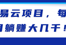 网易云项目，每个月躺赚大几千！【视频教程】-蜗牛学社