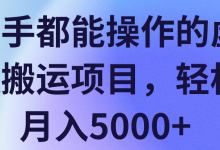 新手都能操作的虚拟搬运项目，轻松月入5000+【视频教程】-蜗牛学社