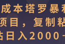 0成本塔罗暴利项目，复制粘贴日入2000＋【视频教程】-蜗牛学社