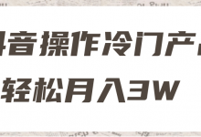 抖音操作冷门产品，轻松月入3W ！【视频教程】-蜗牛学社