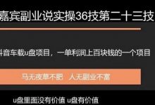 嘉宾副业说实操36技第二十三技：抖音车载u盘项目，一旦利润上百块的项目-蜗牛学社