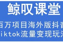 鲸叹号·海外TIKTOK训练营，百万项目海外版抖音tiktok流量变现玩法-蜗牛学社