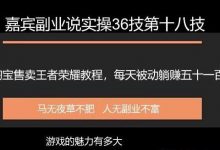 嘉宾副业说实操36技第十八技：淘宝售卖王者荣耀教程，每天躺赚五十和一百-蜗牛学社