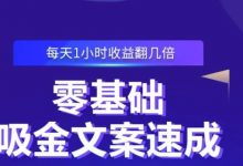 零基础吸金文案速成，每天1小时收益翻几倍价值499元-蜗牛学社