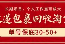 快递包裹回收淘金，单号保底30-50+，长期项目，个人工作室可放大-蜗牛学社