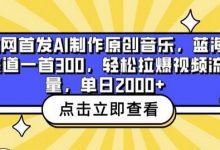 全网首发AI制作原创音乐，蓝海赛道一首300.轻松拉爆视频流量，单日2000+-蜗牛学社